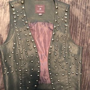 Small Studded Faux Leather Vest